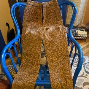 Vintage Leather leopard print pants